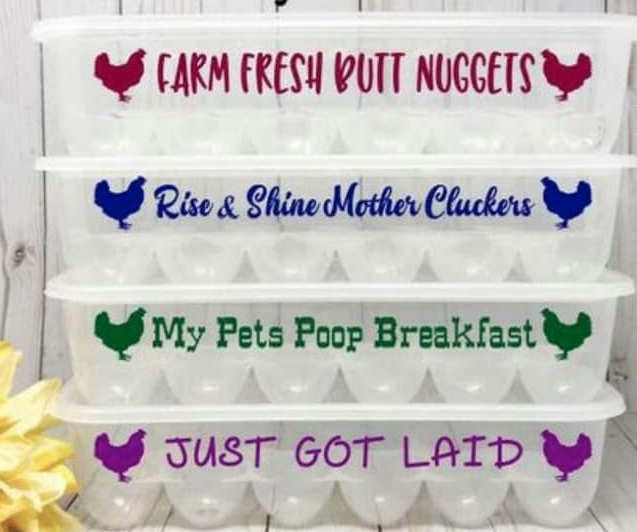 egg cartons colored